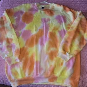 Yellow, Orange, Pink Tiedye Crewneck